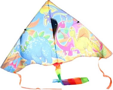 Cometa voladora con diseño de dinosaurios