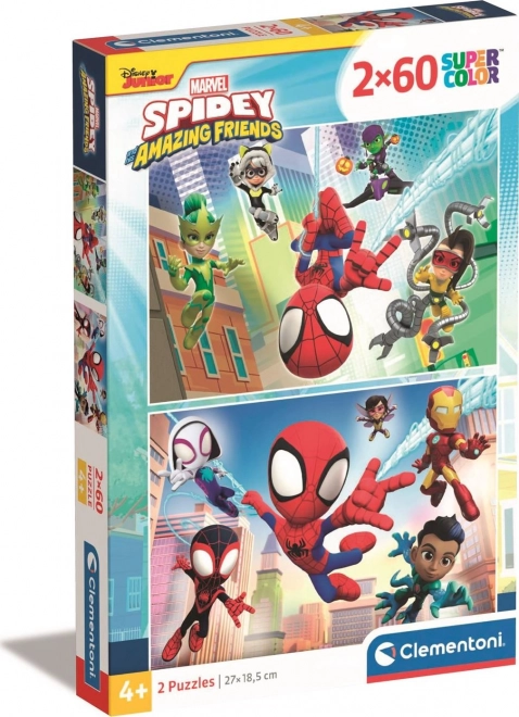Puzzle 2×60 piezas Spidey y sus increíbles amigos