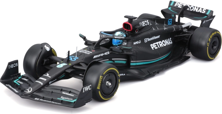 Kit de construcción del modelo mercedes-amg f1 w14 e 1:24 de bburago