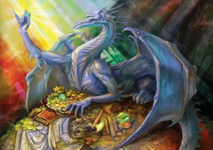 Puzzle dragón azul con tesoro 1000 piezas MAGNOLIA