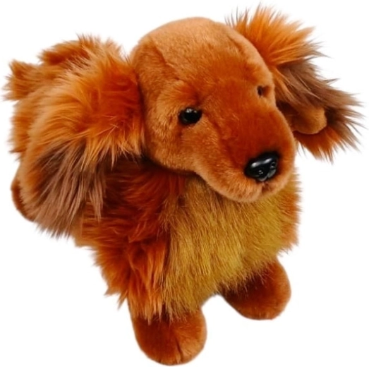 Perrito de peluche con forma de teckel marrón 30 cm