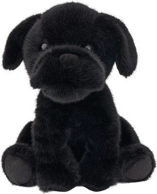 Bulldog negro de peluche de 25 cm