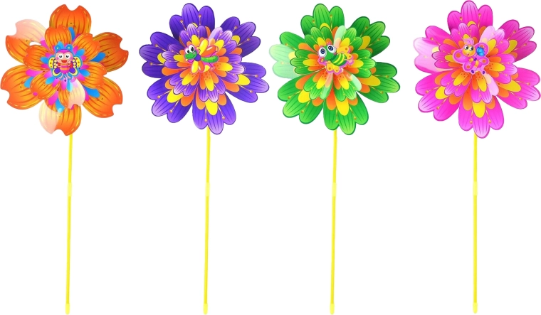 Molinillo de viento grande para jardín en forma de flor 80 cm (varias variantes)