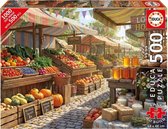 Puzzle Educa Mercado campesino soleado 500 piezas