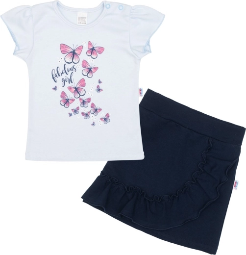 Camiseta para bebé con falda New Baby Butterflies azul 62 (3–6 m)
