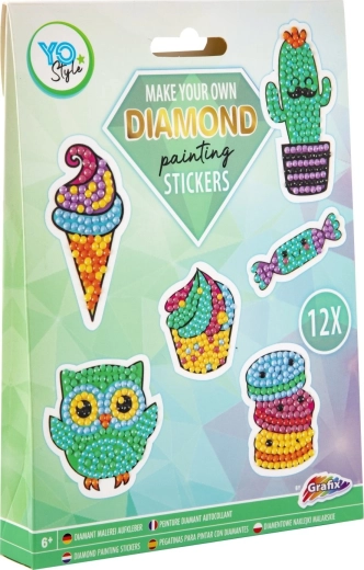 Grafix pintura con diamantes – pegatinas Dulces, set de 12 uds