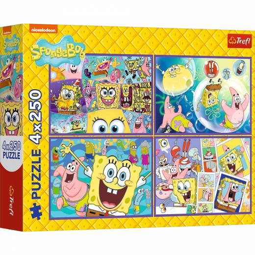 Puzle 4x250 El mundo loco de Bob Esponja