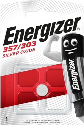 Pila de reloj ENERGIZER 357/303, de óxido de plata, 1,55 V, 138 mAh