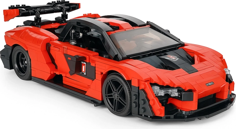 Set de construcción Mould King de coche deportivo rojo con 1372 piezas