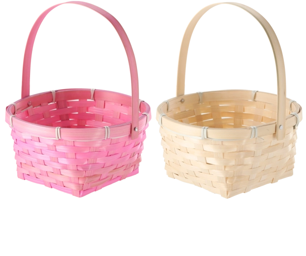 Cesta de Pascua con asa móvil, 20 × 20 × 10 cm, mix de 2 colores