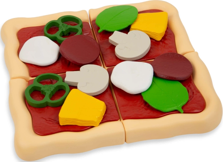 Pizza para cortar y piezas de fácil agarre