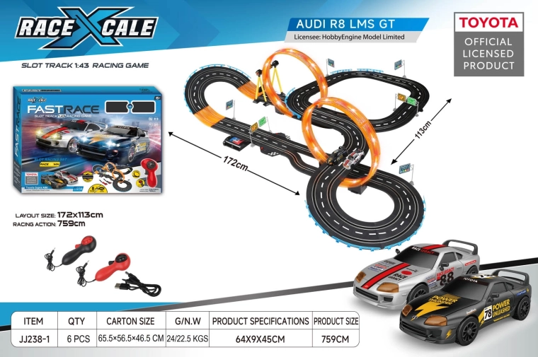 Pista de carreras Toyota Supra A80 R/C a escala 1:43