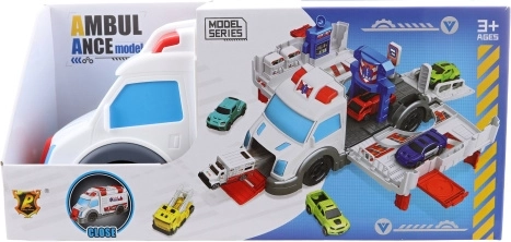 Ambulancia desplegable con base de rescate y cochecitos