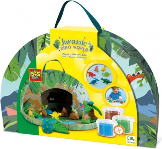 SES Mundo de dinosaurios jurásicos – maletín lleno de diversión con plastilina