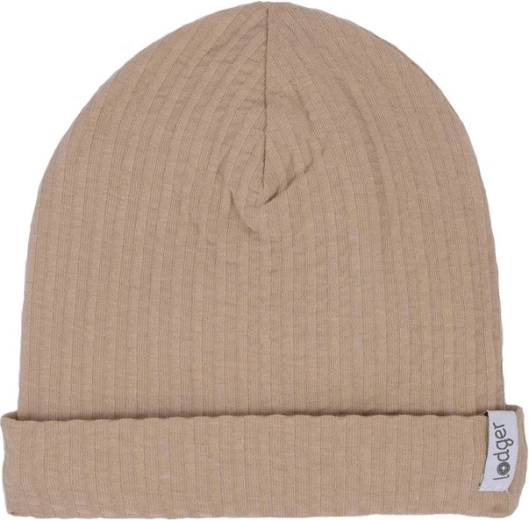 Gorrito de algodón Lodger seersucker beige 0–6 meses