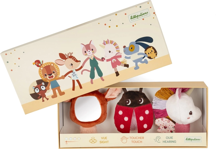 Lilliputiens set sensorial de sonajeros – unicornio Lena