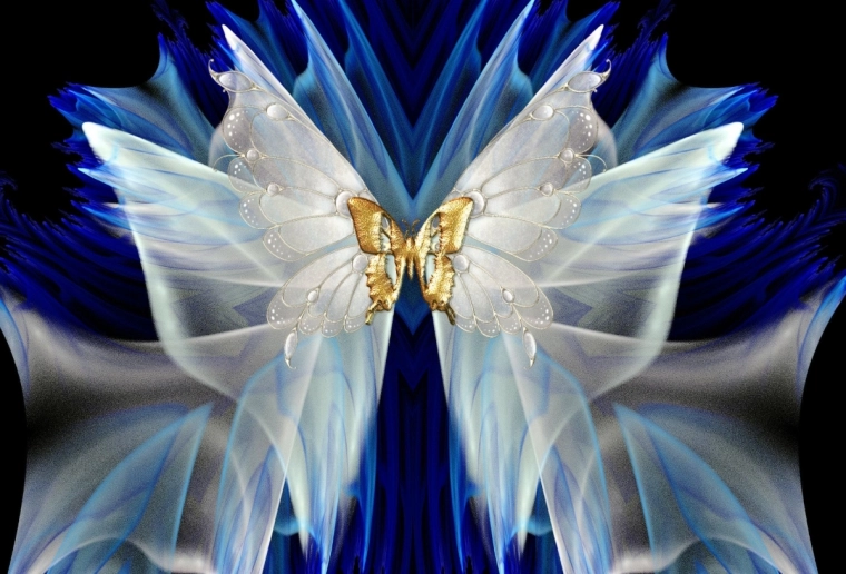 Pintura de diamantes Mariposa dorada 30x40 cm