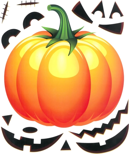 Pegatinas de ventana de Halloween con calabazas – 15 piezas