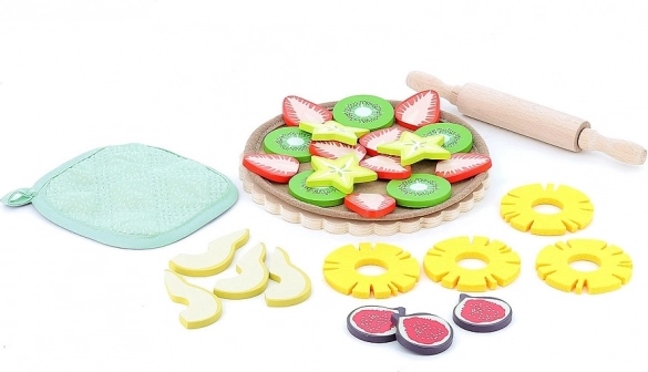 Vilac taller para hacer tartas de frutas – set de madera para cocina infantil