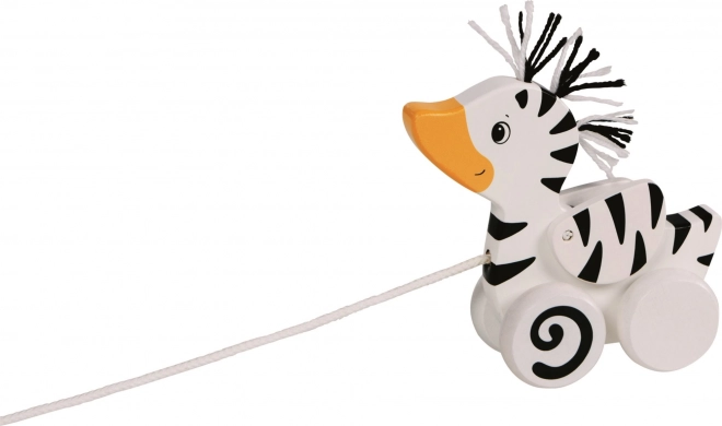 Goki patito de arrastre de madera con estampado de cebra