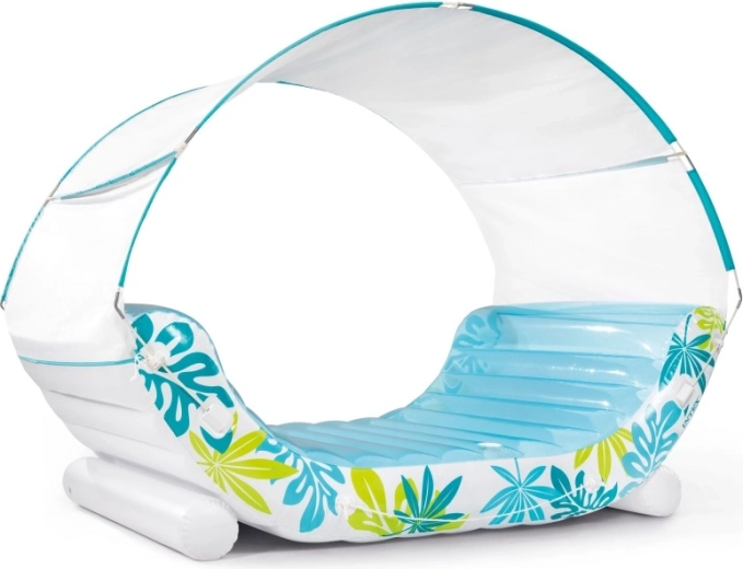 Tumbona hinchable Tropical con parasol