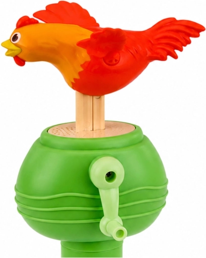 El pollito bate las alas y chirría
