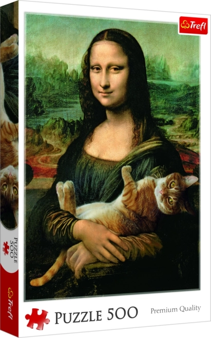 Puzzle Mona Lisa y el gato Mruczek