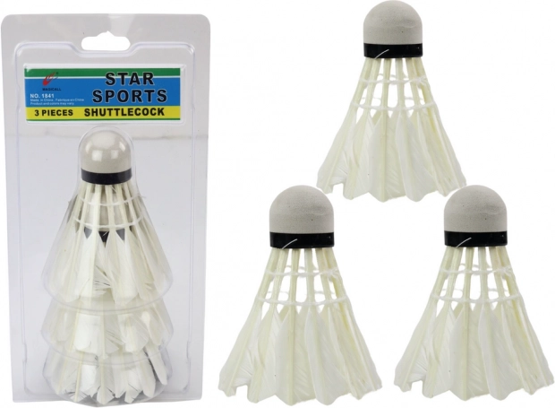Juego de volantes de bádminton de pluma, 3 piezas