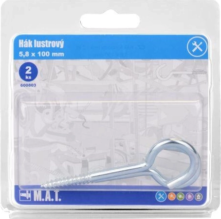 Gancho para lámpara 100 × 5,8 mm – brillante, 2 uds.