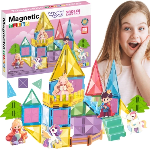 Woopie juego de construcción magnético castillo de cuento 55 piezas