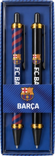 Set de bolígrafos metálicos del FC Barcelona azul y negro - 2 unidades
