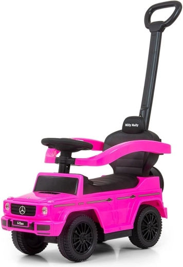 Correpasillos infantil con barra de empuje Mercedes G350d Milly Mally rosa