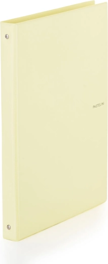 Cuaderno de anillas A4 amarillo pastel con funda de PVC