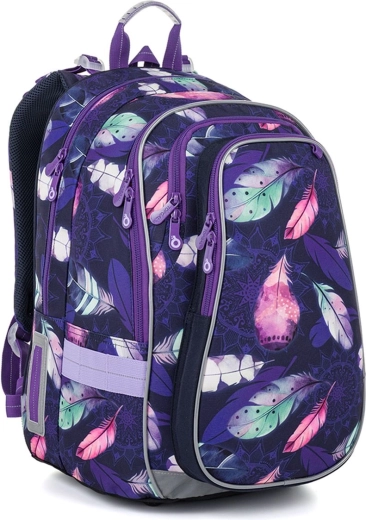 Mochila escolar Topgal LYNN plumas moradas