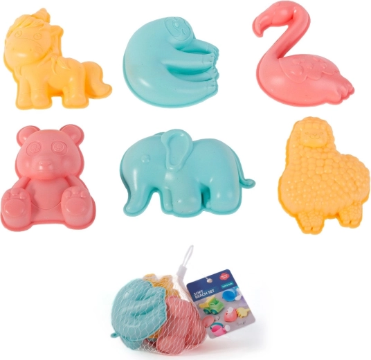 Set de moldes para arena en tonos pastel WOOPIE, 6 uds.