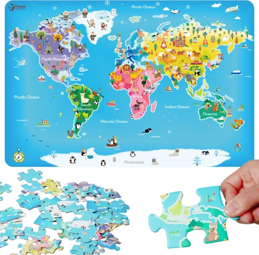 Puzle clásico del mundo: mapa del mundo