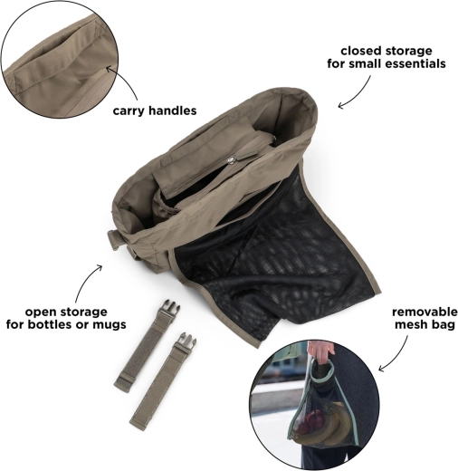 Organizador para cochecito Done by Deer, gris topo