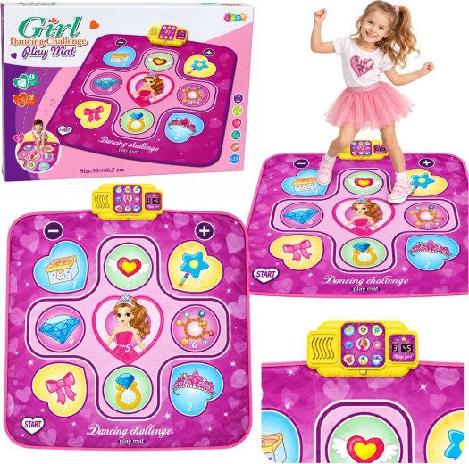Alfombrilla de baile interactiva Princesa con luces LED y música