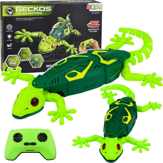 Geco RC con control remoto, trepa por paredes y gira 360°, verde