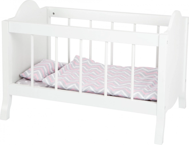 Cama infantil de madera para muñecas SMALL FOOT con ropa de cama