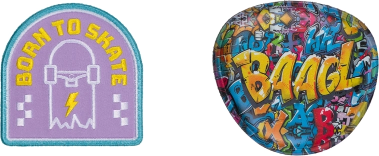 Insignias intercambiables BAAGL Baaglies – 2 uds., Skate Park Wall