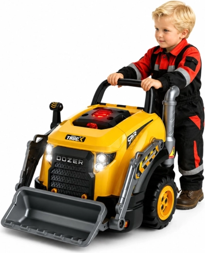 Bulldozer de construcción con gran pala