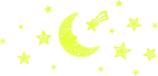 Pegatinas 3D luminiscentes para pared: luna y estrellas