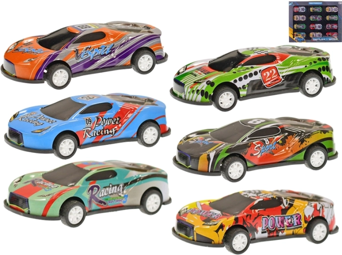 Set de coches de carreras con mecanismo de retroceso 8,5 cm – 12 uds