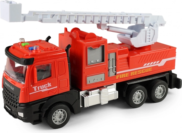 Coche de bomberos con luz y sonido con mecanismo de inercia 25 cm