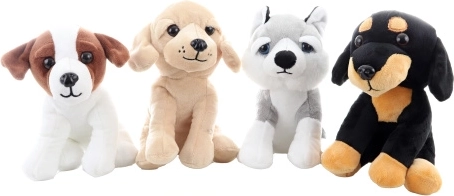 Perro de peluche sentado 18 cm (4 tipos)