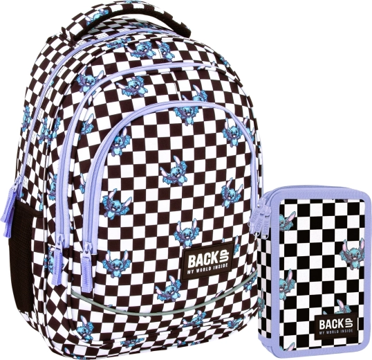 Set escolar BackUP tablero de ajedrez Fuzz 2 en 1 – mochila y estuche equipado