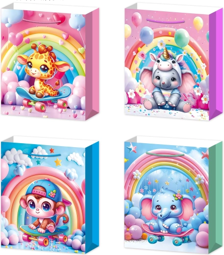 Bolsa de regalo L con animalitos tiernos 30 × 40 × 12 cm
