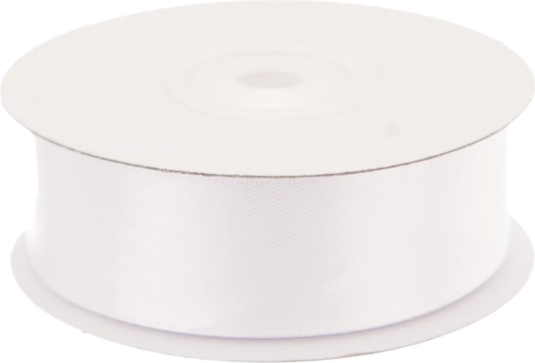 Cinta de satén blanca 25 mm × 25 m