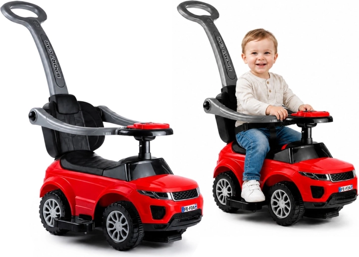 Correpasillos infantil con barra de empuje SPORT CAR rojo